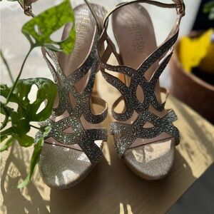 Elegant Gold Strappy Heels